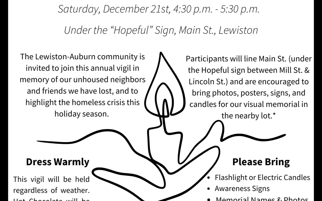 Lewiston-Auburn Homeless Persons’ Memorial Candlelight Vigil